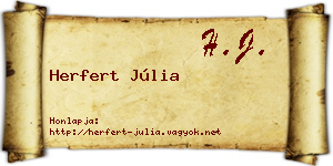 Herfert Júlia névjegykártya