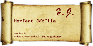 Herfert Júlia névjegykártya